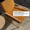 thumbnail image 4 of BELLEZE Set of 2 Modern Mustard Yellow Accent Chair, Mid-Century Corduroy Upholstered Lounge Chair, Wooden Frame Armchair for Living Room, Bedroom, or Office, Comfortable Padded Cushion, 4 of 7