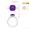 thumbnail image 4 of ANGARA Natural 4 Ct. Amethyst with Diamond Solitaire Ring in 14K White Gold for Women (Ring Size: 8), 4 of 9