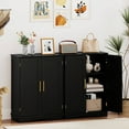 thumbnail image 4 of Costway Armoire de Rangement au Sol Organisateur de Rangement Moderne avec Tablettes Ajustables et 2 Portes, 4 of 10