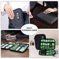 thumbnail image 3 of Bolsa de Almacenamiento Negra y Verde, Organizador de Accesorios Electrónicos, Cable de Datos USB Portátil, Cargador, Enchufe, Organizador Impermeable de Viaje, 3 of 5