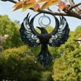 thumbnail image 6 of 2D Acrylic Gothic Moon Hanging Decor Mystical Crow With Moon & Beads Indoor Outdoor Window Wall Art For Gothic & Bird Enthusiasts, Art Garden Decor Unique Gift for Mom Grandma Women, 6 of 8