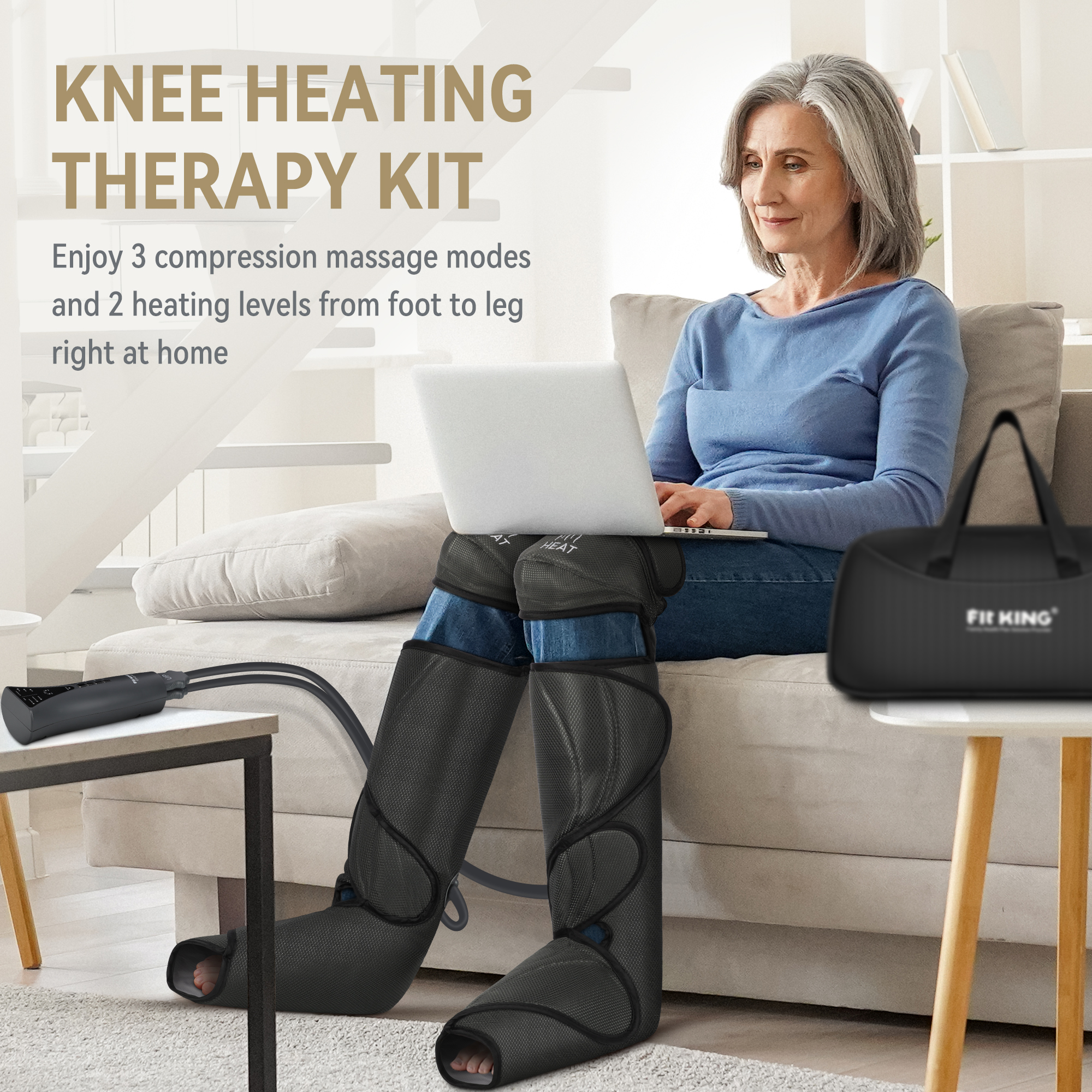 FIT KING Leg and Foot Massager with Knee Heat photo 2