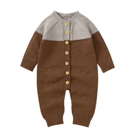 

New Born Clothes Baby Boy Boy Sleepers Sleepers Crawling Suit Onesie Baby Coffee 62
