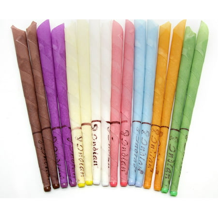 16 Pack Ear Candles, 8 Colors Different Fragrance with Protective Disks, All-Natural Non-Toxic Colorful Cylinders Hollow