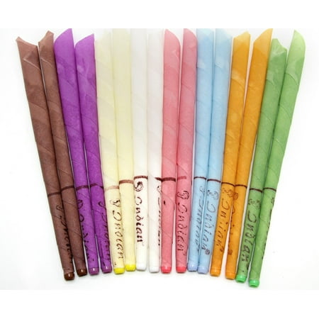 Fragranced Globe Candle 16 Pack Ear Candles, 8 Colors Different Fragrance with Protective Disks, All-Natural Non-Toxic Colorful Cylinders Hollow Candles ()