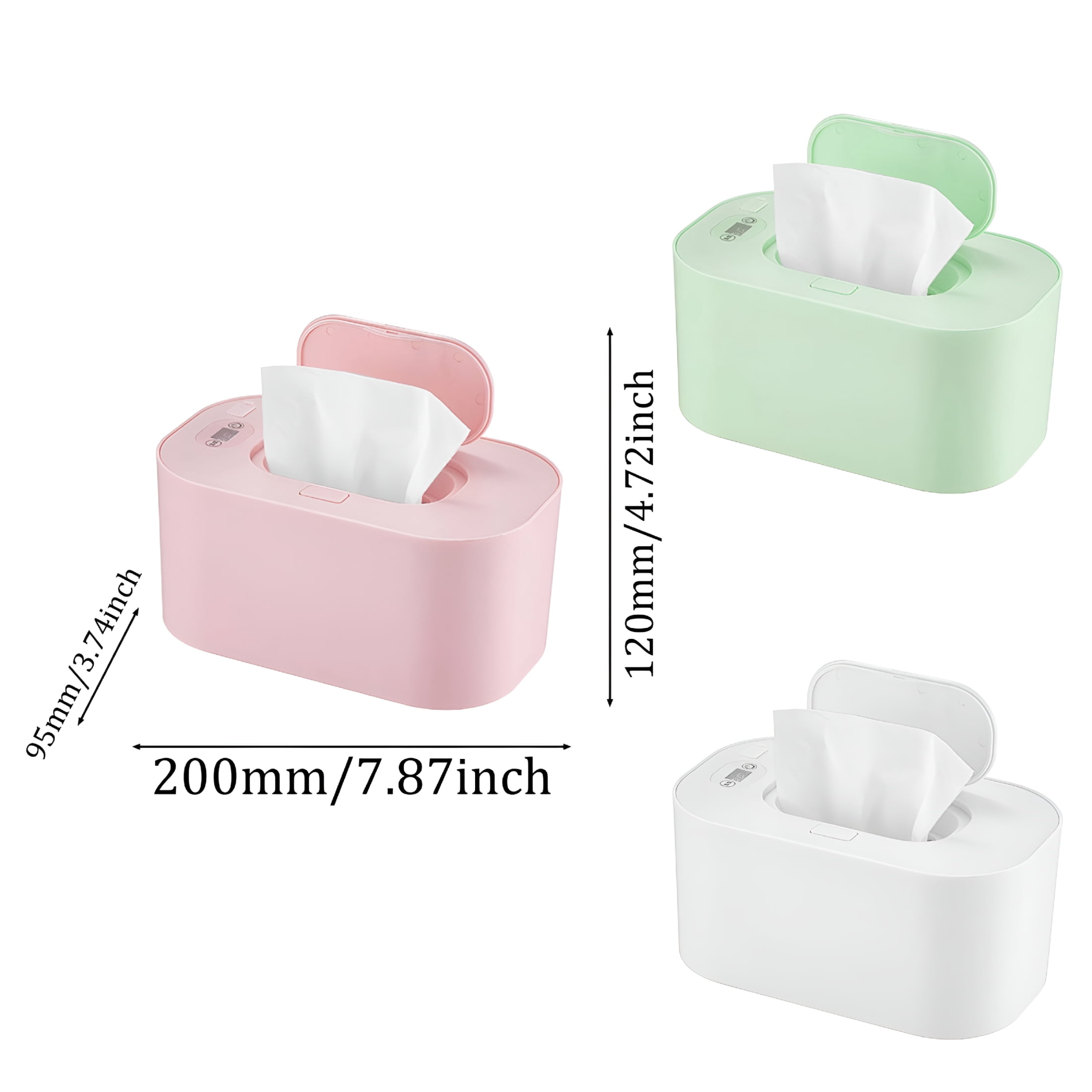 HIBIBUD 2026 New Smart Car Tissue Warmer-Wipe Warmer for Vehicle and Home Use,Constant Temperature Moisturizing Box with Temperature Display,No Need Water and Sponge,Portable Insulated Wipes Holder
