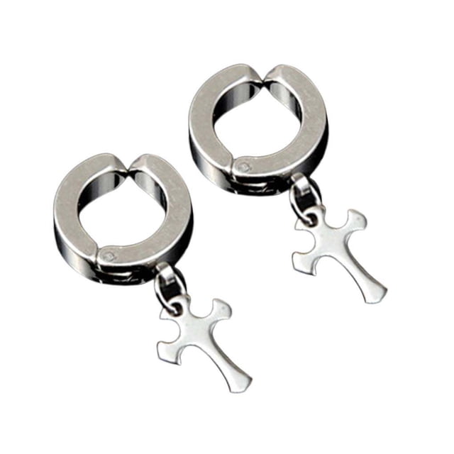 1PCS Trendy Geometric Dangle Earring None Piercing Dangle ear stud Ear Titanium Steel Single Ear Stud Earring Clips