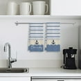 thumbnail image 3 of Nautical Anchor Kitchen Towels Set of 2, Blue and White Striped Nautical Hand Towels for Bathroom, Nautical Dish Towels, Coastal Beach Kitchen Towels, Boat Towels,18x26 Inches, 3 of 6