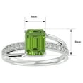 thumbnail image 5 of SuperJeweler 1 3/4 Carat Emerald Shape Peridot and Diamond Ring In Sterling Silver For Women, 5 of 6