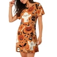 thumbnail image 2 of Goofa Halloween 2 Print Women’s Cotton Nightdress – Short-Sleeved Sleep Dress, Casual Loose-Fit Lounge Wear, Comfortable and Stylish Sleepwear for Women, 2 of 6
