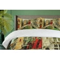 thumbnail image 4 of Ambesonne Venice Duvet Cover Sets, Historic Landscape Art, 2-Queen, Green Red Pale Brown, 4 of 7