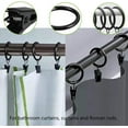 thumbnail image 3 of 14 Pack Strong Iron Metal Curtain Rings with Clips 2.5 Inch Diameter, Decorative Drapery Rustproof Curtain Rod Clip Ring, Durable Vintage Drapery Hooks with Clips (14PCS Black), 3 of 7