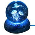 thumbnail image 2 of Bola de cristal tallada en 3D, luz nocturna, enchufe USB, adorno de iluminación (medusas) Tmvgtek Para estrenar, 2 of 6