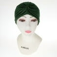thumbnail image 2 of Women's Pleated Head Wrap Bonnet Turban - , as described Green, 2 of 4