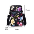 thumbnail image 2 of Pequeño monedero del teléfono celular para las mujeres, cartera de nylon del brazalete del deporte del bolso de hombro de la cremallera de 3 capas, 2 of 5