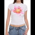 thumbnail image 1 of Camiseta de Corta para con Estampado Floral Y2K para Mujer, Top Corto Ajustado con Cuello Redondo. Rosa L, 1 of 9