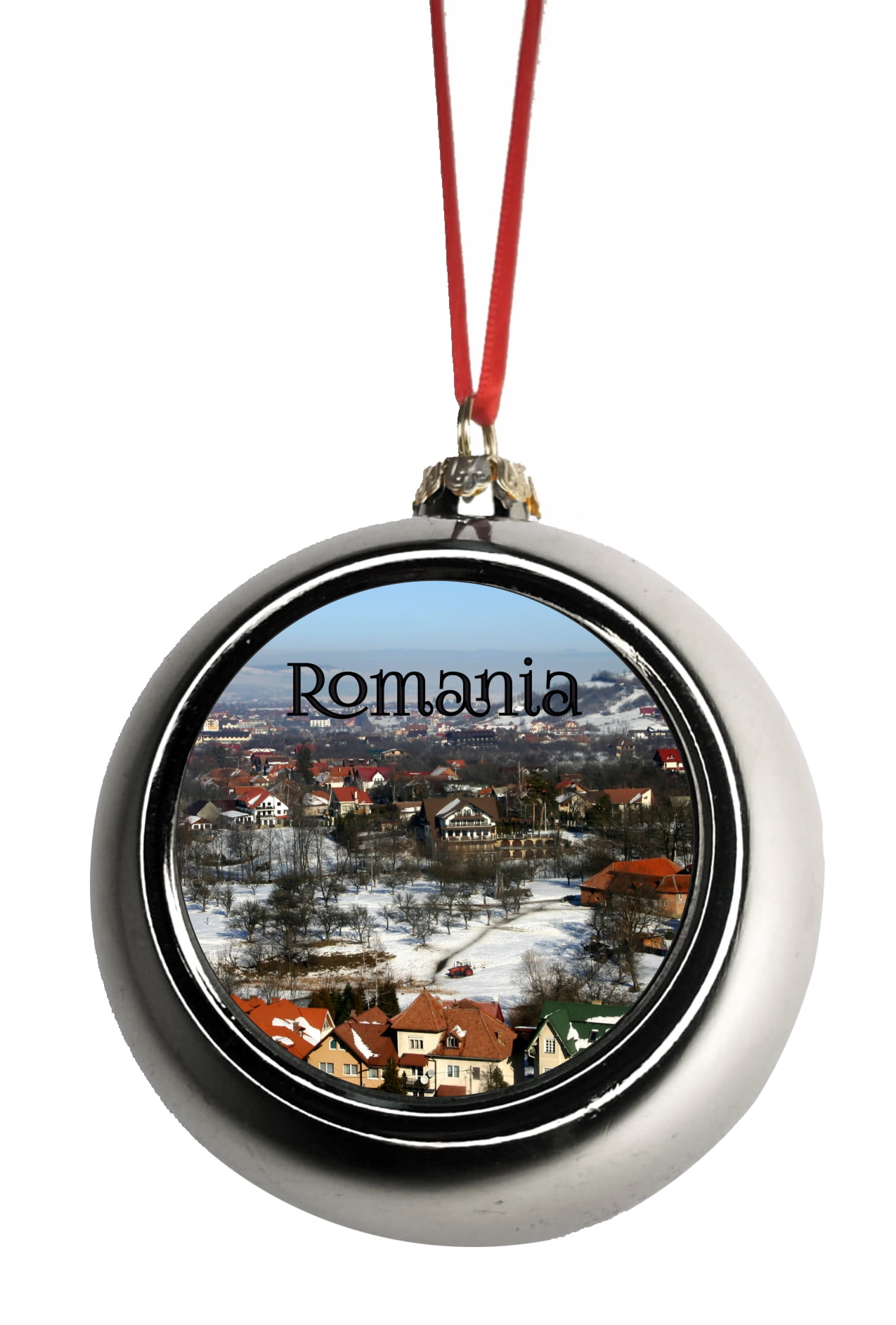 Romania Ornament Romanian Christmas Ornaments Travel Bran City in Snow