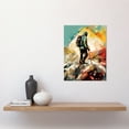 thumbnail image 2 of Hiker Reaching Mountain Peak Modern Oil Painting Unframed Wall Art Print Poster Home Decor Premium, 2 of 3