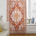 thumbnail image 6 of Orange Red Boho Sheer Curtains 45 Inches Long, Ethnic Geometric Middle Century Art Light Filering Curtains, Breathable Simi Curtain Privacy Drapes for Kitchen Bathroom Small Window Treatment, 6 of 9