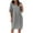 Gray, variant on HERESOM Sun Dresses for Women Plus Size Fashion Women Casual Round Neck Solid Color Short Sleeve Dress With Pocket