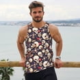 thumbnail image 6 of Lsque Guitar Skull record Pattern Mens Tank Tops Muscle Athletic Quick Dry Sleeveless Workout Fitness T Shirts Beach Tank Top, Loose-fit Sleeveless Shirt for Men-, 6 of 7