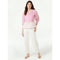 thumbnail image 2 of Free Assembly Women's V-Neck Peplum Top with Long Sleeves, Sizes XS-XXXL, 2 of 7
