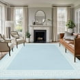 thumbnail image 2 of Sky Blue Greek Key Large Area Rugs for Bedroom Living Room, Soft Non Slip Carpet Bedside Rug, Geometric Greece Ancient Farmhouse Geo Rectangular Floor Cover Kitchen Accent Rug 5'x8' for Office, 2 of 9