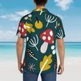 thumbnail image 4 of Kll Men'S Hawaiian Shirt Short Sleeve Button Down Beach Shirts-Cartoon Leaf Mushroom Red, 4 of 7