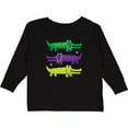 thumbnail image 3 of Inktastic Mardi Gras Holiday Alligators Boys or Girls Long Sleeve Toddler T-Shirt, 3 of 5