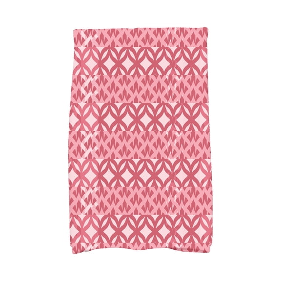 Simply Daisy, 16 x 25 Inch, Greeko Simple, Geometric Print Kitchen Towel, Red