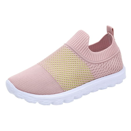 

fvwitlyh Wedgie Flats Shoes for Women Ladies Fashion Colorblock Mesh Breathable Comfortable Flat Casual Flats Shoes Women Shoes Size 13