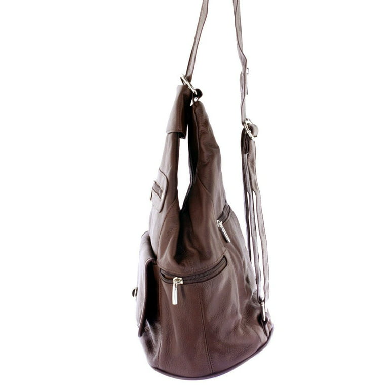 Silver Fever Leather Backpack Medium Size Top Entry