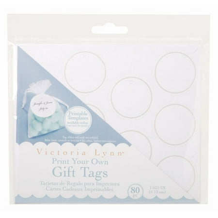 Rnd Gift Tag 80Pc Silvr Accent Printable