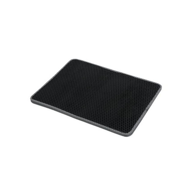 Fresh Fab Finds FFF-GPCT2448 EVA Honeycomb Double Layer Trapping Carpet Urine-Proof Scatter Rug Pad Cat Litter Mat, Black