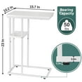 thumbnail image 4 of C Shaped End Table, Side Table for Couch and Bed, Small Side Table for Small Spaces, Living Room, Bedroom, Rustic Snack Table, 4 of 7