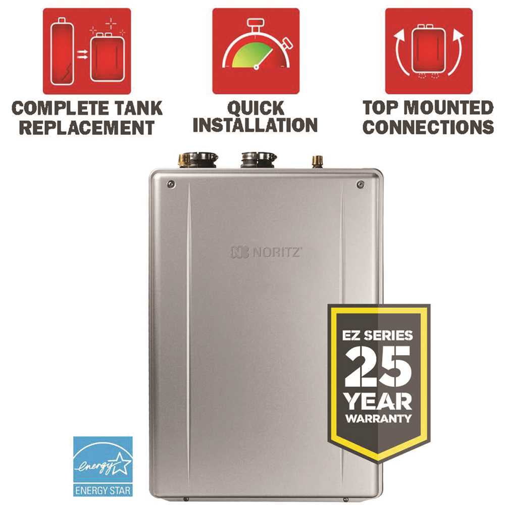 Noritz EGQ-C2860WX-FF US NG 9.8 GPM 50 Gal. Tank Replacement High Efficiency Indoor Residential Natural Gas Tankless Water Heater Kit
