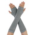 thumbnail image 1 of Guantes sin Dedos Mujeres Longitud Codo Elástico Brazo Sin Pulgar Cálidos Gris Unique Bargains Una Talla, 1 of 6
