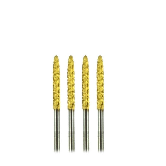 Gold Carbide Tapered Cone Bit -CC4- Four Pack for Nails | CC4-4PK