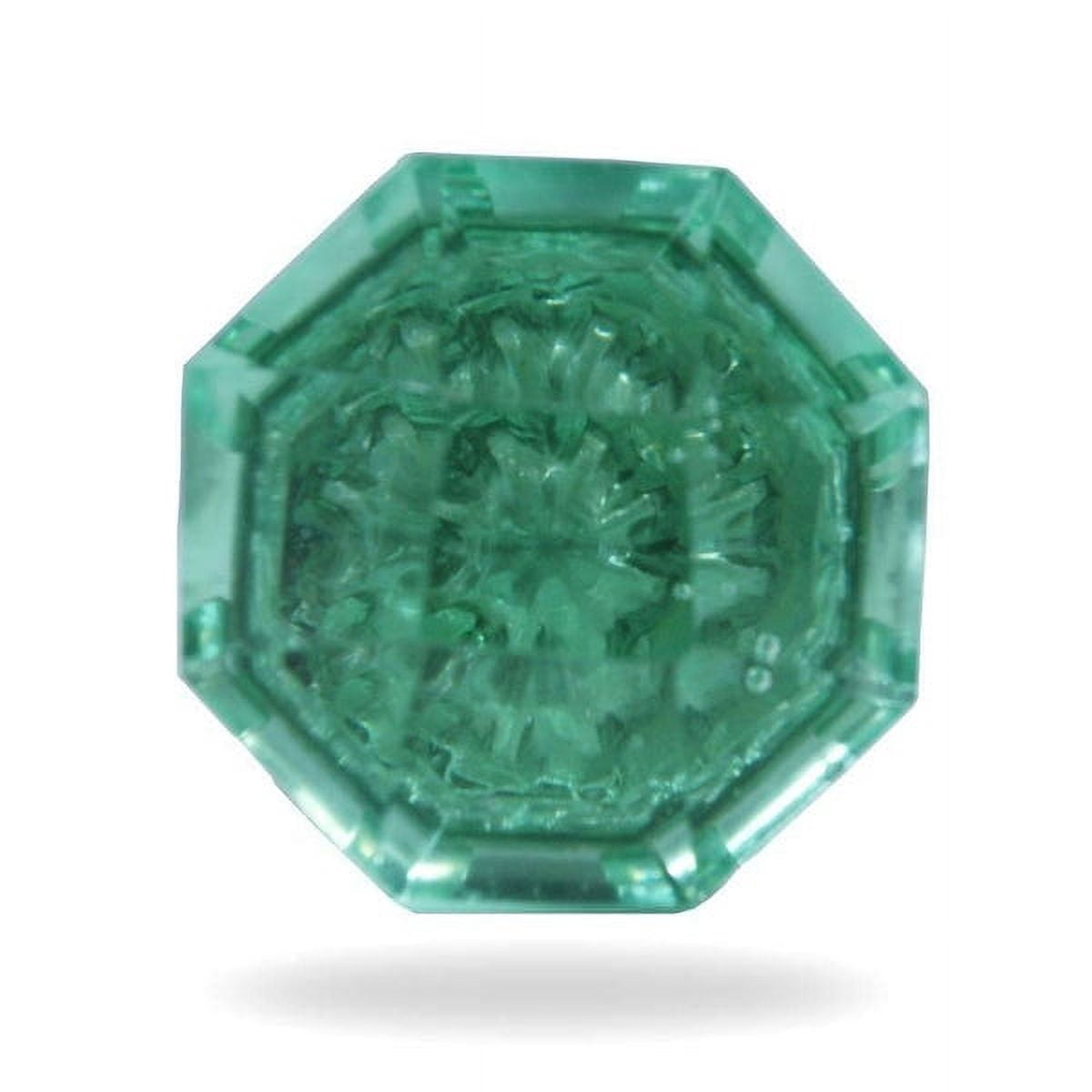 Set of Six Glass Kember Green Cabinet Knobs by Trinca-Ferro