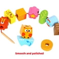 thumbnail image 4 of TOOKYLAND Wooden Animals Rocking Stacker - 13pcs Stacking Toy with Block Lacing String, Ages 2+, 4 of 9