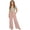 Pink, variant on Girls Linen Pants, Summer Casual High Waist Straight Leg Trousers, Lightweight Loose Fit with Pockets (Black, 8-9 Years)