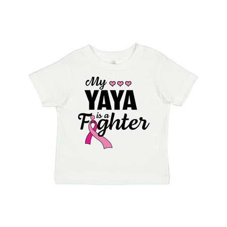 

Inktastic Breast Cancer Awareness My Yaya is a Fighter Gift Toddler Boy or Toddler Girl T-Shirt