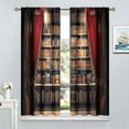 thumbnail image 4 of Vintage Bookshelf Curtains, Library Learning Education Study Bookcase Window Treatments for Living Room Bedroom Classroom Decor, Antique Wooden Bookcase Drapes 2 Panel Sets,52x84 Inch, 4 of 6