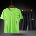 thumbnail image 1 of NTACZA Crew Neck 2 Pieces Mens Short Sleeve Tracksuits Running Workout Sweatsuits for Men XL, 1 of 3