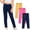 J-Yellow + Hot Pink + Navy, variant on Hellosay Baby 3 Pack Leggings Cotton Elastic Waist Ruffle Hem Strecth Comfortable Solid Casual Dance Pants Size 1-9
