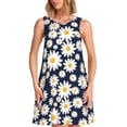 thumbnail image 1 of Fotbe Daisy Floral Vestido de Verano sin Mangas para Mujer – Vestido Midi Línea A, Estilo Camiseta Floral, Vestido Playero Casual y Fluido, 1 of 7