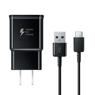 OEM Adaptive Fast Charging Wall Charger and 4 Feet USB Type C Data Cable Kit Compatible with Samsung Galaxy S10/S10 /S9/S9 /S8/S8  Note 8/Note 9 - Black