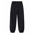 thumbnail image 3 of HILEELANG Boys and Girls Cargo Jogger Sweatpants, Stretch Drawstring Pants with Zipper Pocket, Black, Ages 9-10Y, 3 of 15