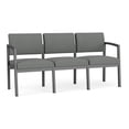 thumbnail image 1 of Lenox Steel Reception Waiting 3-Seat Sofa / Charcoal Steel / Light Gray, 1 of 5
