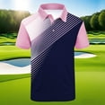 thumbnail image 3 of ZCFZJW Mens Golf Shirt Short Sleeve Sport Moisture Wicking Color Block Printed Athletic Workout Tees Shirts Lightweight Collared Casual T-Shirt Pink XXXL, 3 of 6